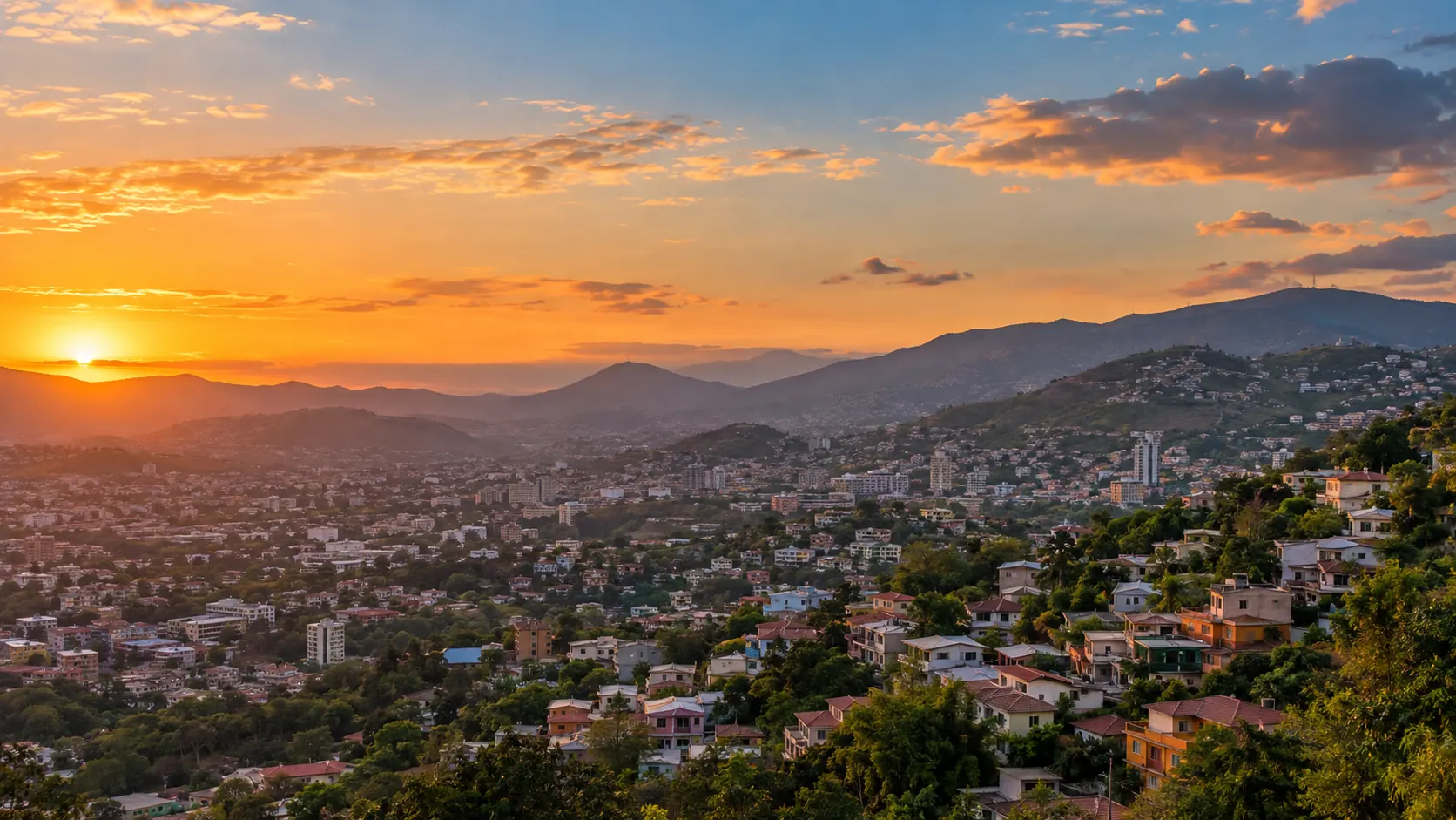 Vista de Tegucigalpa al atardecer